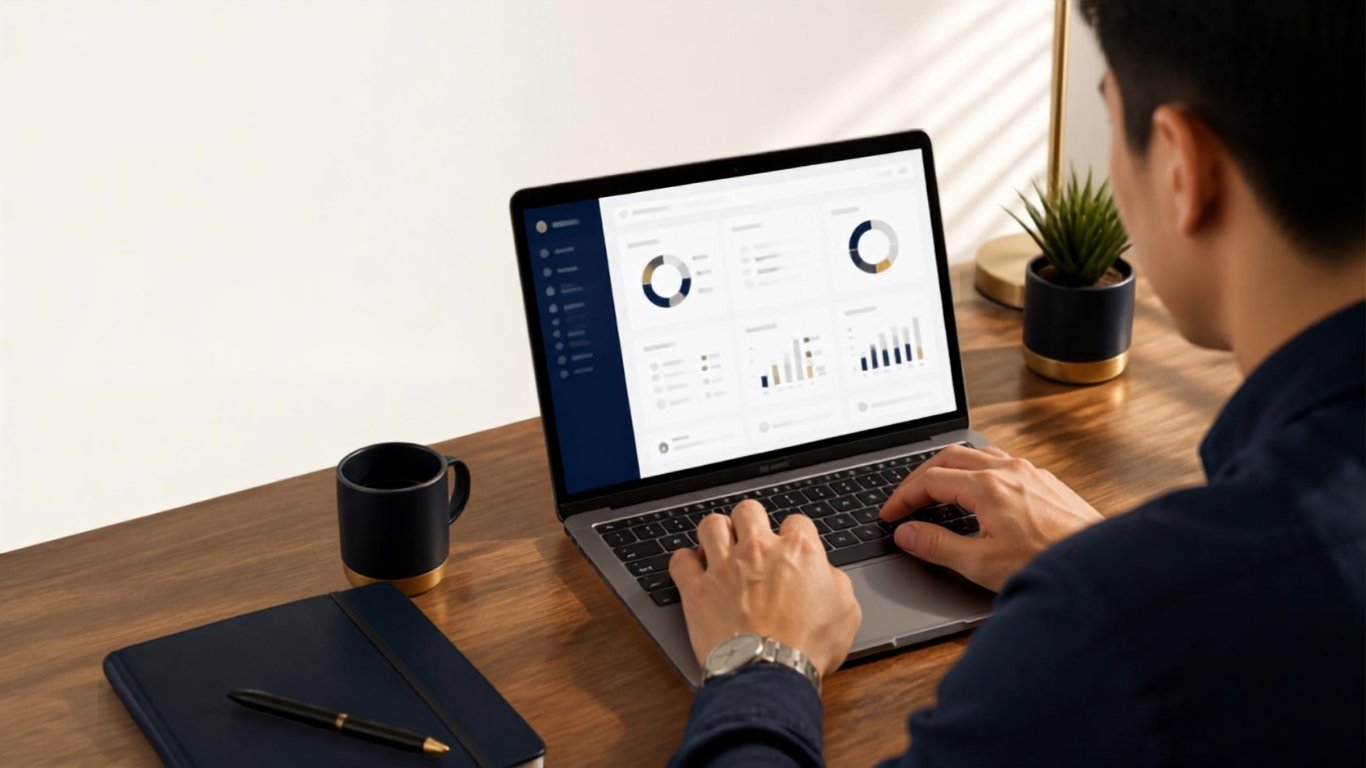 Operator reviewing live ops metrics at the desk — standards over volume staffing